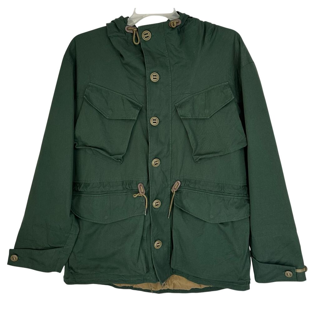 J. Crew Cotton-Nylon Survey Parka Green BE364 Mens Size L - Picture 6 of 14